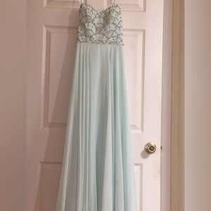 Elegant Strapless Beaded Gown